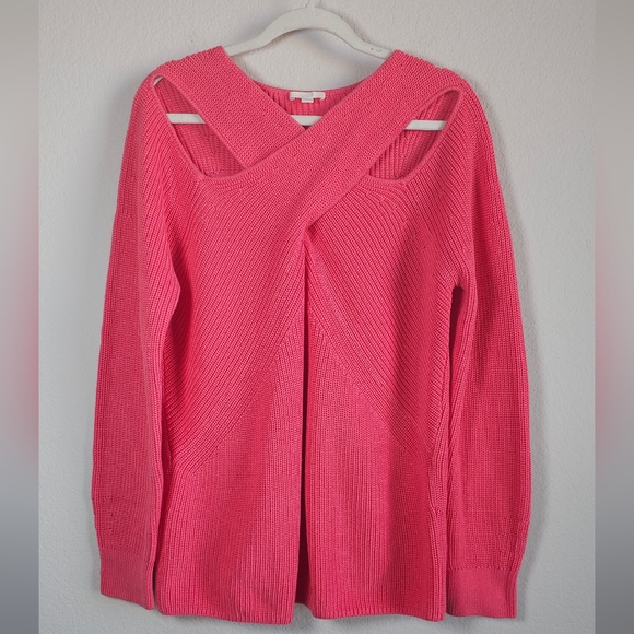 COS Criss Cross Cut Out Jumper Sweater Fisherman 100% Cotton Chunky Knit Medium - Picture 5 of 10